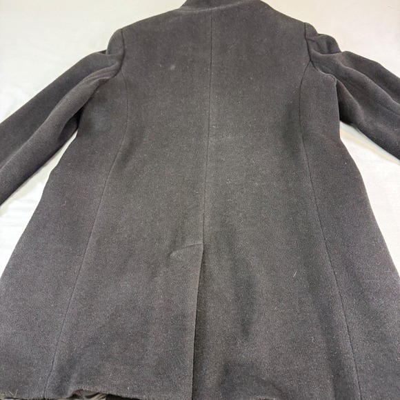 Talbots Black Double Breasted Wool Blend Coat Stand Collar Quilted Lining Size M - Picture 13 of 16